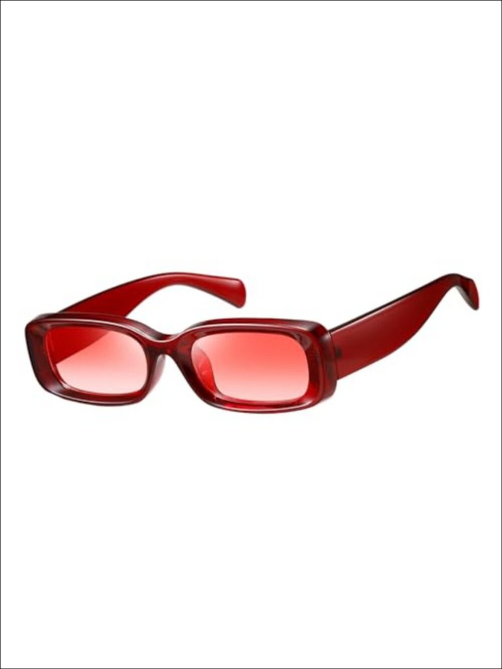 Rectangle Retro 70s UV Protection Sunglasses Unisex Gradient Lens